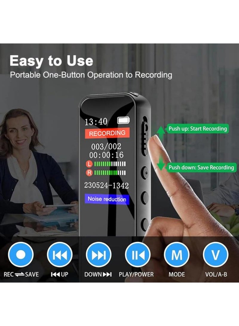AiQi 64G Digital Voice Recorder with Playback, MP3 Player Noise Reduction, Voice-Activated, USB Rechargeable, Portable for Meetings, Lectures, Interviews - Image 4