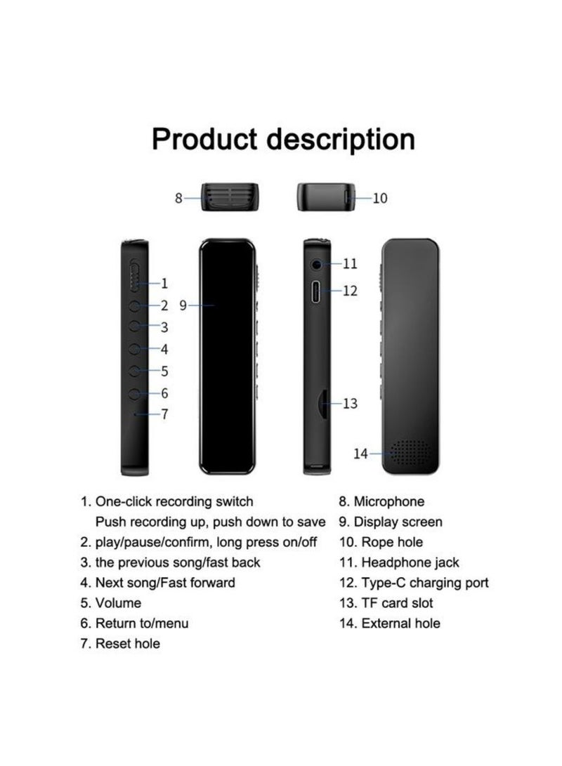 AiQi 64G Digital Voice Recorder with Playback, MP3 Player Noise Reduction, Voice-Activated, USB Rechargeable, Portable for Meetings, Lectures, Interviews - Image 5