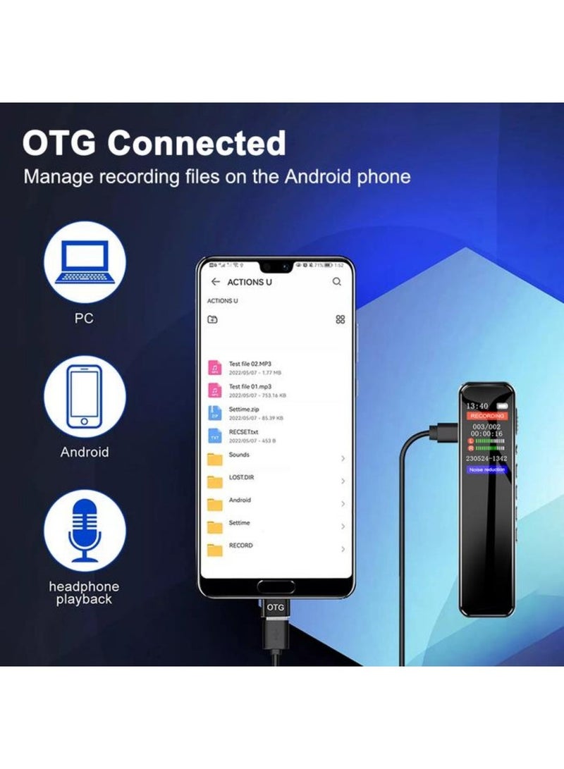 AiQi 64G Digital Voice Recorder with Playback, MP3 Player Noise Reduction, Voice-Activated, USB Rechargeable, Portable for Meetings, Lectures, Interviews - Image 3