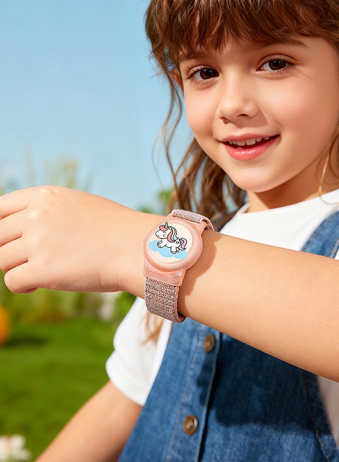 Durable Woven Airtag Wristband for Kids, 2 Pack Adjustable Nylon Strap for Apple Airtag - Secure, Comfortable & Breathable Anti-Lost Bracelet (White，Pink) - Image 2