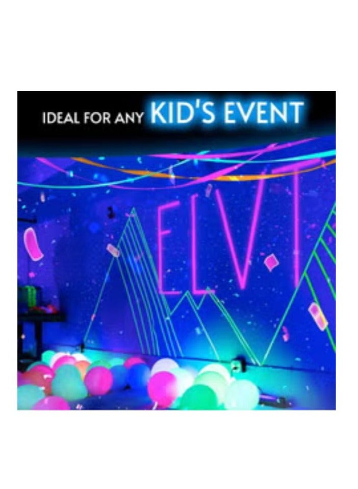 Terabyte لفات فلورسنت سوداء من ورق الكريب النيون عالي الجودة المقاوم للأشعة فوق البنفسجية، مثالية لتزيين أعياد الميلاد والمناسبات المضيئة في الظلام، عبوة من 12 قطعة بطول 100 قدم - Image 3