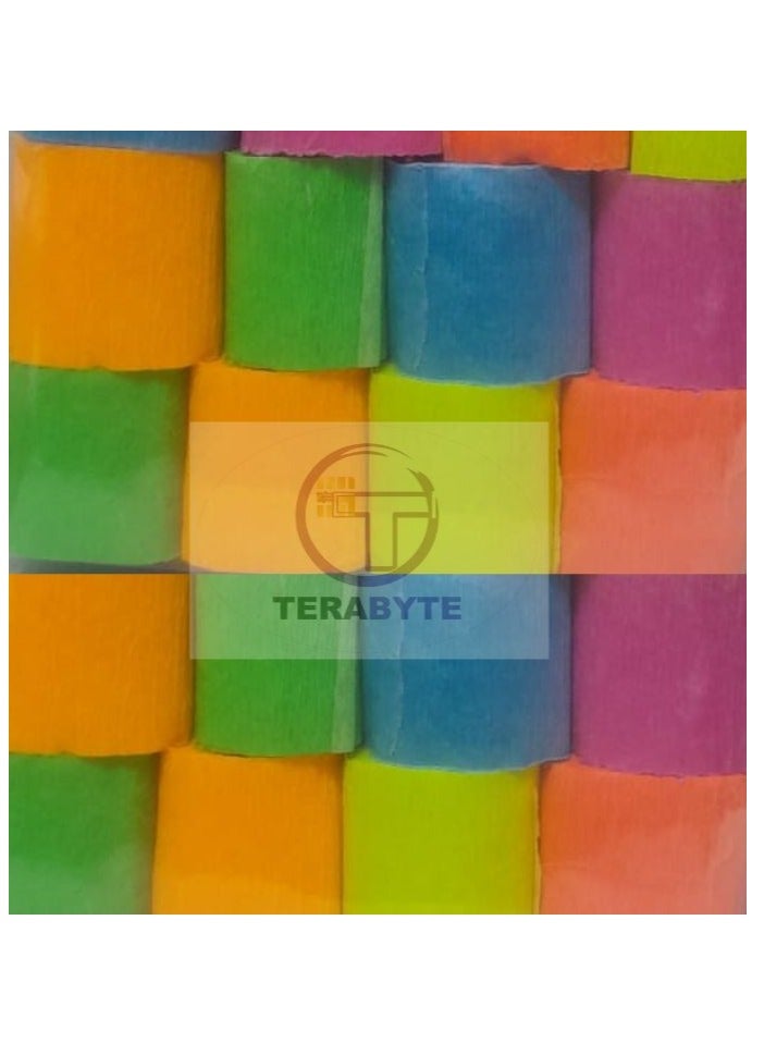 Terabyte لفات فلورسنت سوداء من ورق الكريب النيون عالي الجودة المقاوم للأشعة فوق البنفسجية، مثالية لتزيين أعياد الميلاد والمناسبات المضيئة في الظلام، عبوة من 12 قطعة بطول 100 قدم - Image 4