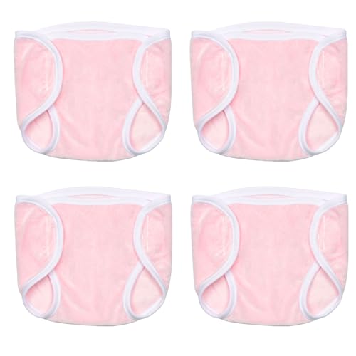TatuDoll 4 Pink Pairs Reborn Baby Dolls Diapers Underpants Accessories for 1823 inch Baby Dolls Newborn Underwear Diapers Reusable Washable 4 Pink - Image 1
