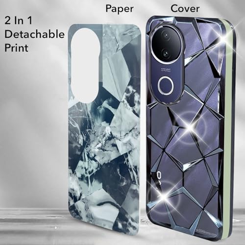 Jkobi Back Cover Case Compatible with Vivo T4R (Dual Design Glitter Sparkle and Detachable Diamond Print Case | Soft and Flexible) - Image 2
