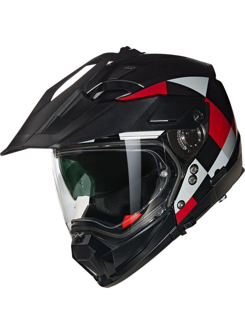 Nolan N70-2 X  06 RUVIDO BLACK  GRAY  RED GLOSSY  Helmet - Image 1