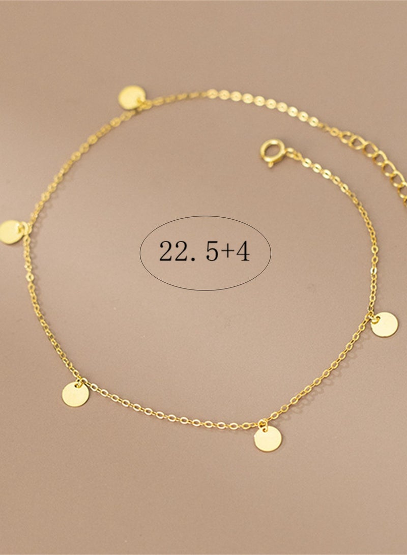 A full-body 925 silver disc anklet gives a gift box, a fashionable summer beach vacation, and a versatile girl  - Image 2