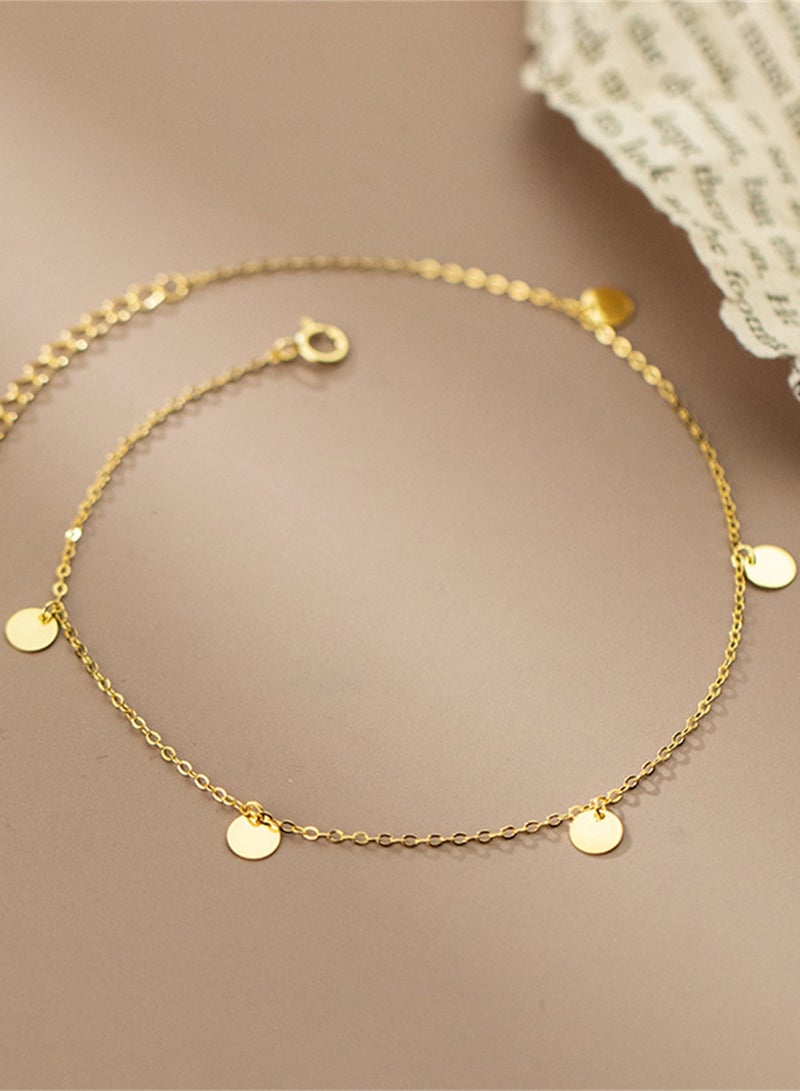A full-body 925 silver disc anklet gives a gift box, a fashionable summer beach vacation, and a versatile girl  - Image 3