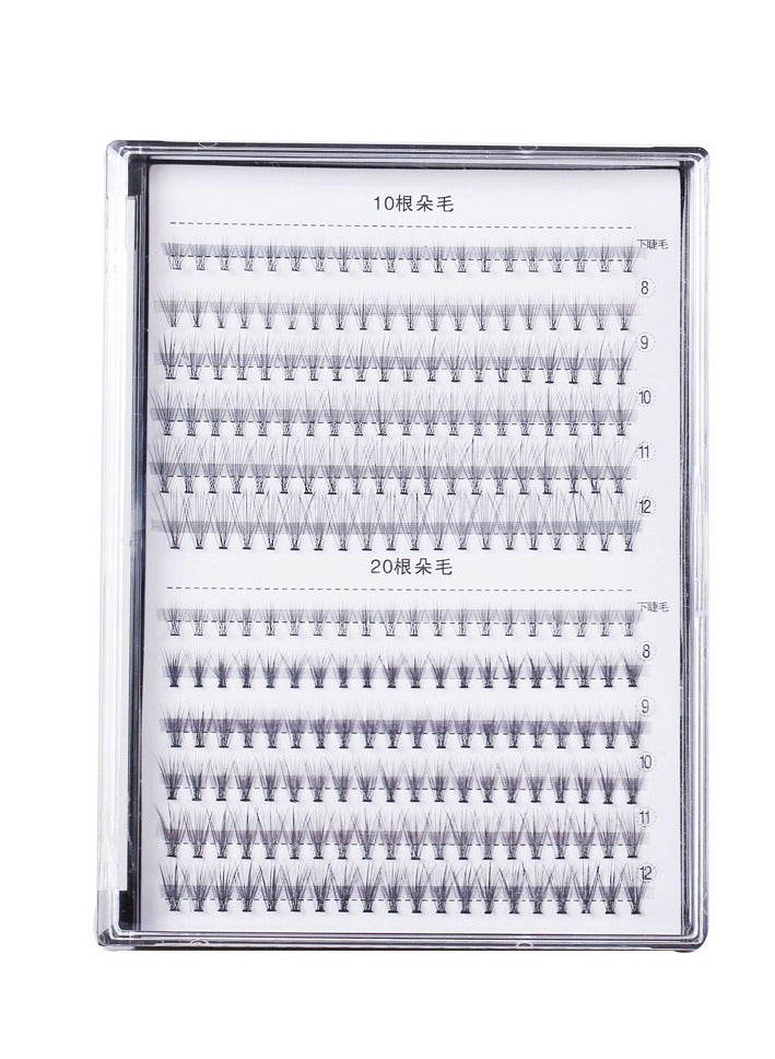 كيلا رموش صناعية أوروبية وأمريكية 0.1 زراعة ذائبة ساخنة طبيعية سميكة 10D مختلطة 20D مجموعة شعر واحدة تطعيم 10 رموش صناعية - Image 1