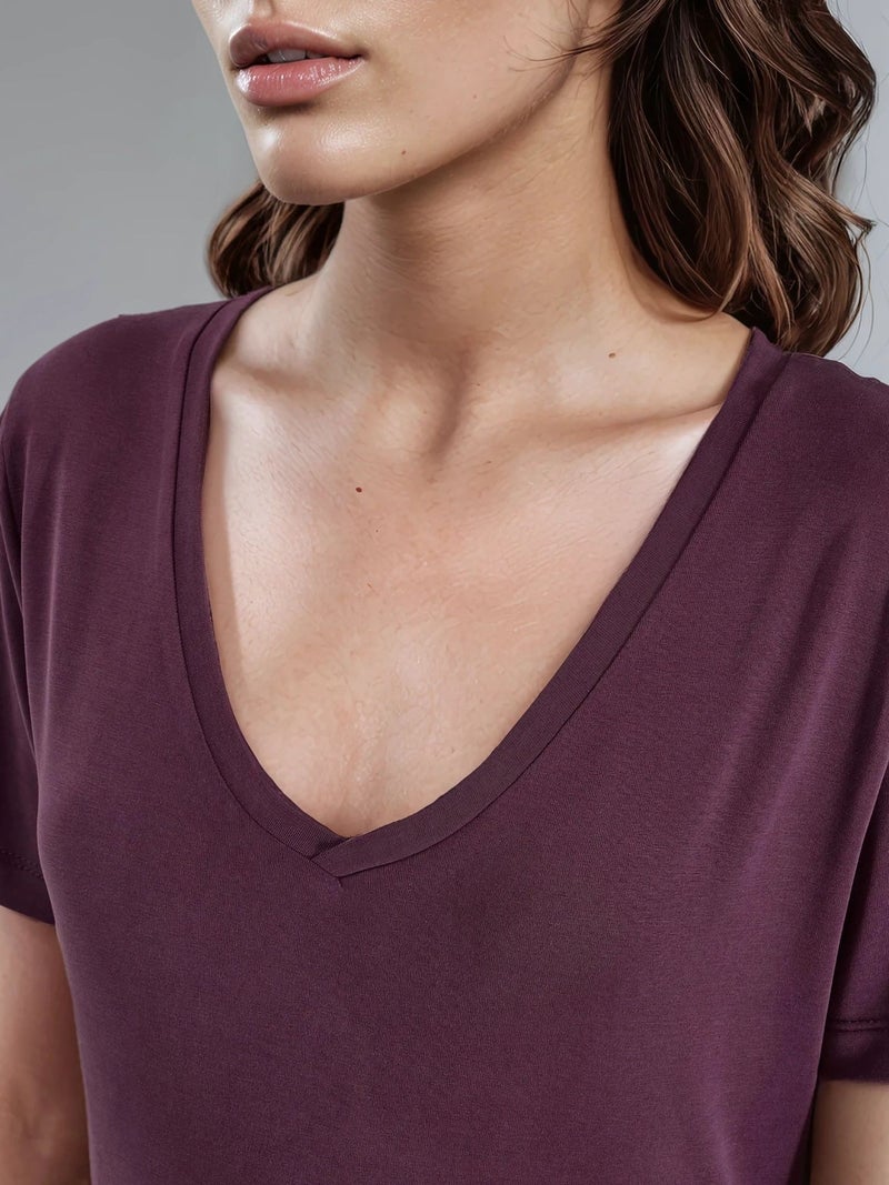BUSEM V-Neck Short Sleeve Modal Blouse - Image 5