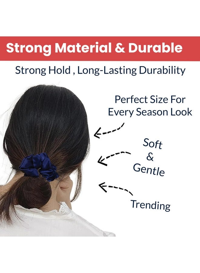 TEMPERIA (6 pcs) Silk Satin Scrunchies For Women & Girls - Stylish Luxury Ponytail Rubber Band Ties for Hair - Mix Colours (MN02) - Image 3