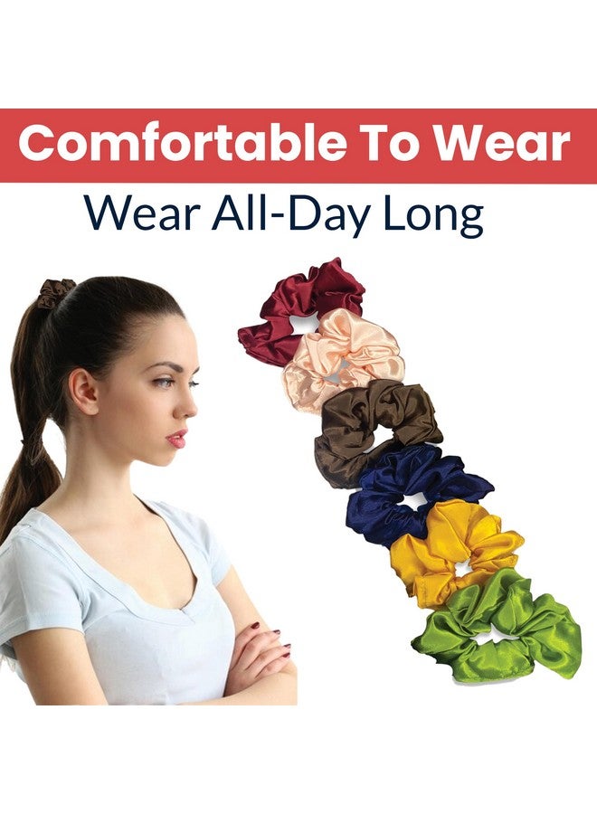 TEMPERIA (6 pcs) Silk Satin Scrunchies For Women & Girls - Stylish Luxury Ponytail Rubber Band Ties for Hair - Mix Colours (MN02) - Image 4