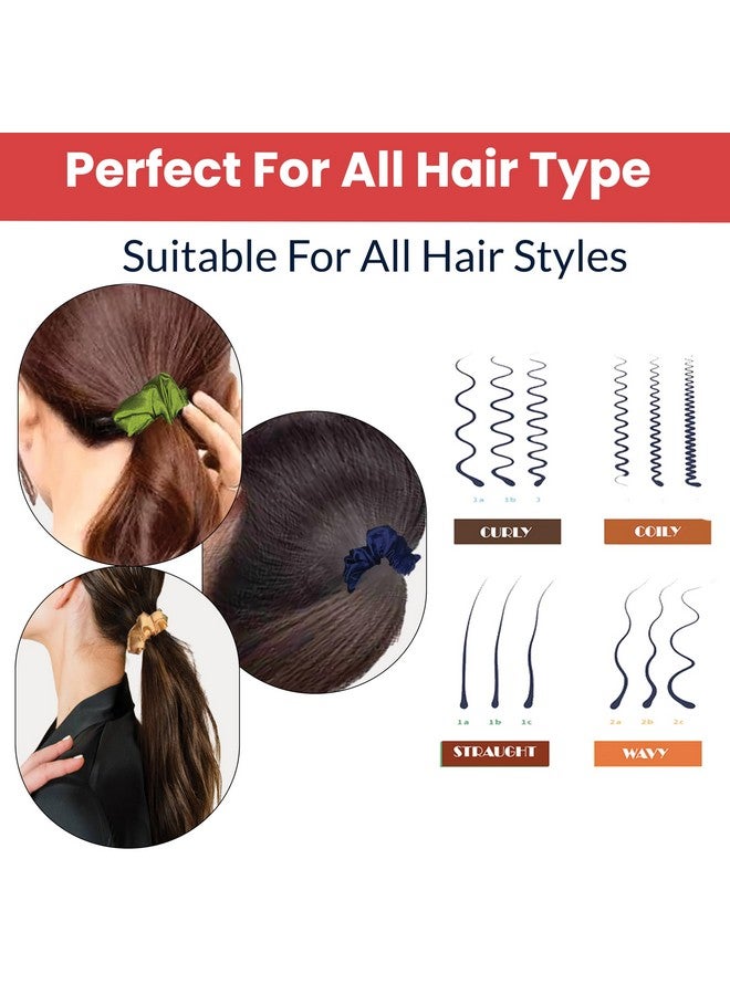 TEMPERIA (6 pcs) Silk Satin Scrunchies For Women & Girls - Stylish Luxury Ponytail Rubber Band Ties for Hair - Mix Colours (MN02) - Image 5