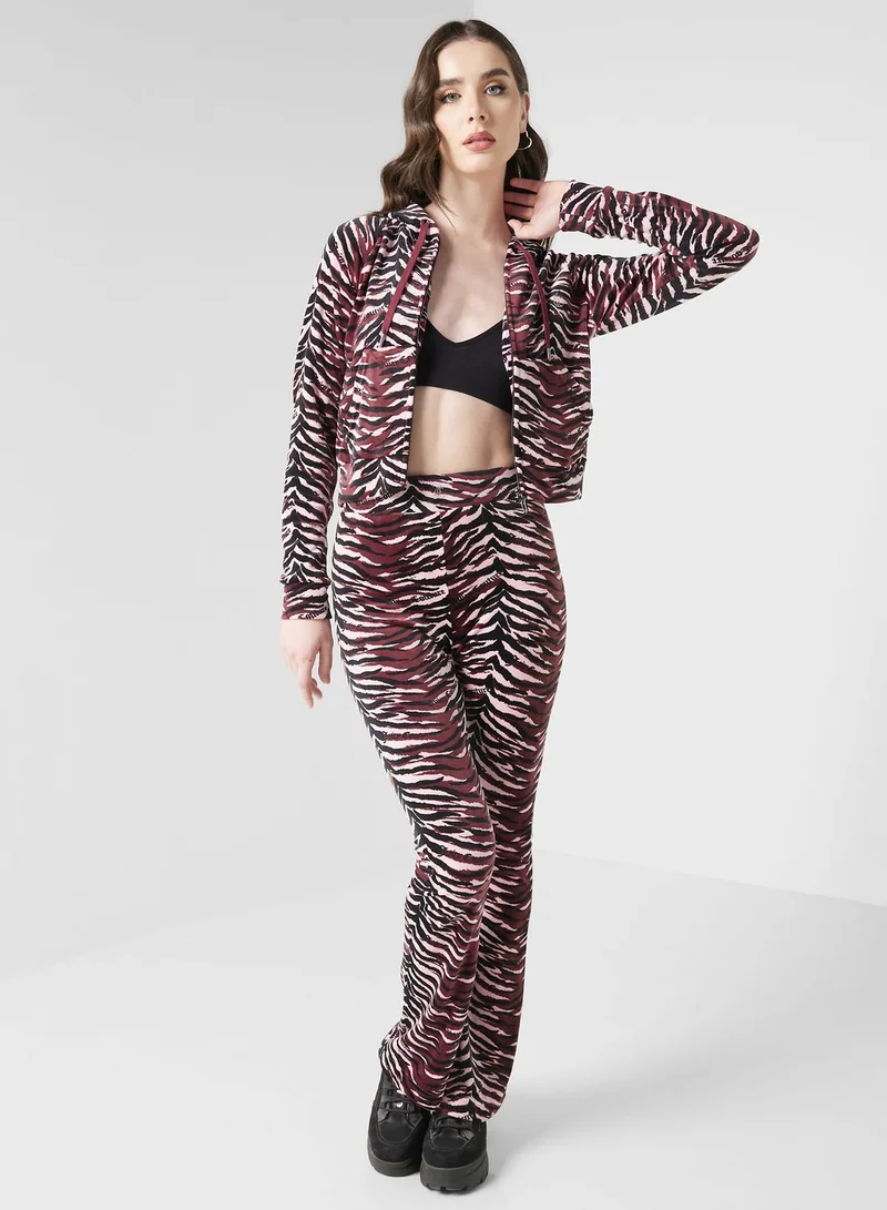Juicy Couture Tiger Print Pocket Detail Hoodie