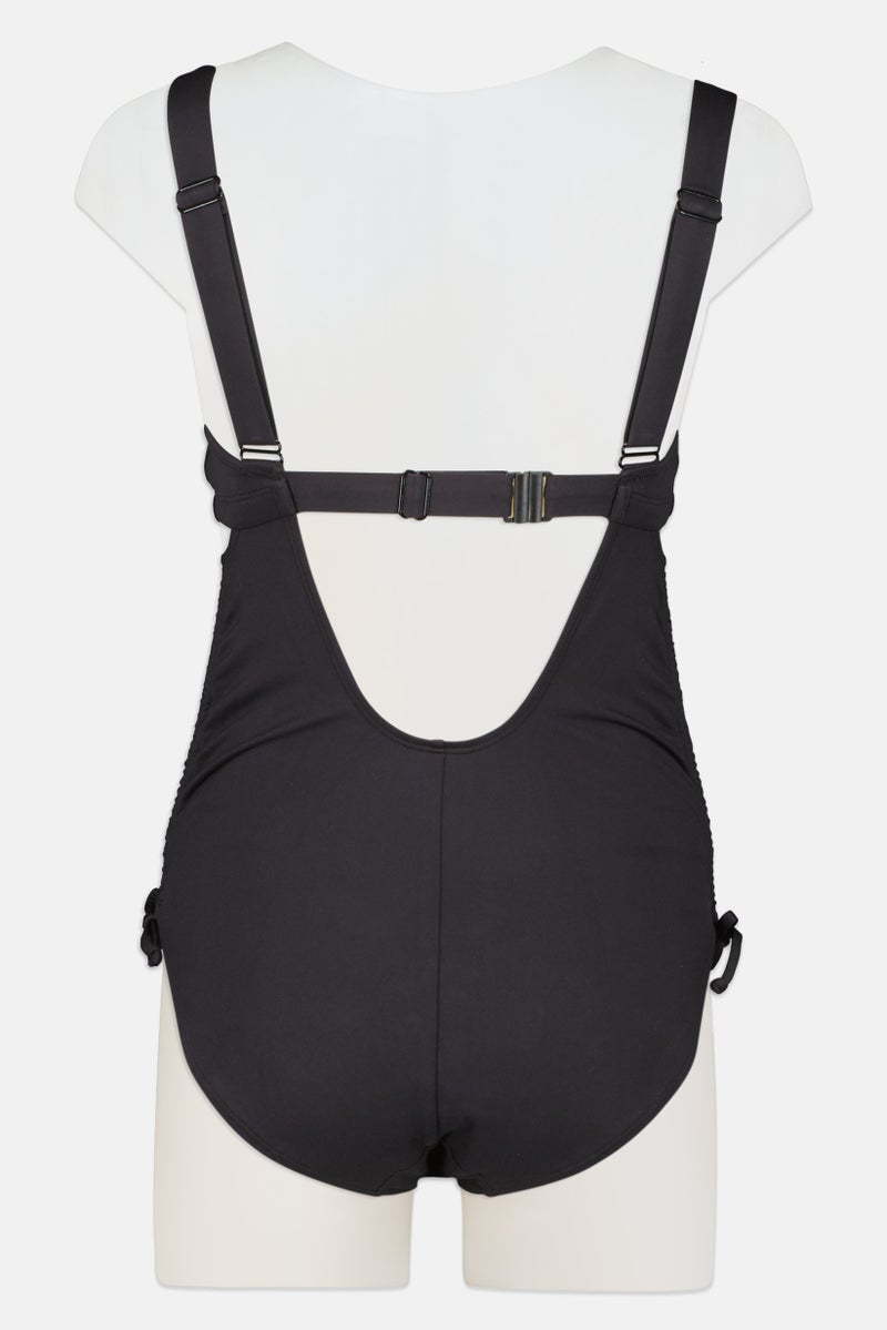 Adidas Women Sportswear Fit Sleeveless One Piece Mat Swimsuit, Black - Image 2