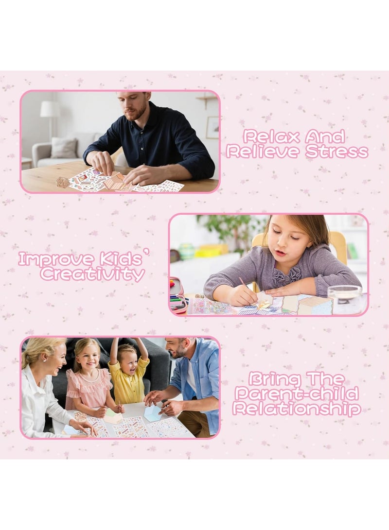 SYOSI DIY 3D Sticker Book for Kids, Therapeutic Scene Stickers with Ocean World, Panda Tea House, Water Park, Bakery & Movie Theater Designs, Creative Art Therapy, Journal & Scrapbook Decor (20-Pack) - Image 4