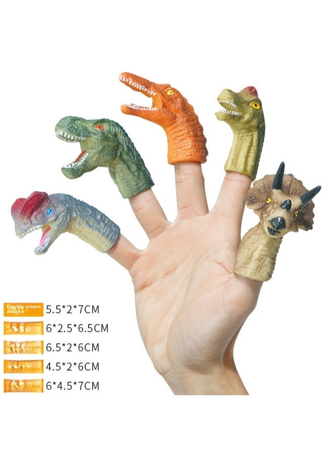 Children's Finger Doll High Simulation Tyrannosaurus Rex Model Soft Glue Thumb Dinosaur Children's Toy 3-6 Years Old Toy-Color:Finger Dinosaur A - Image 1