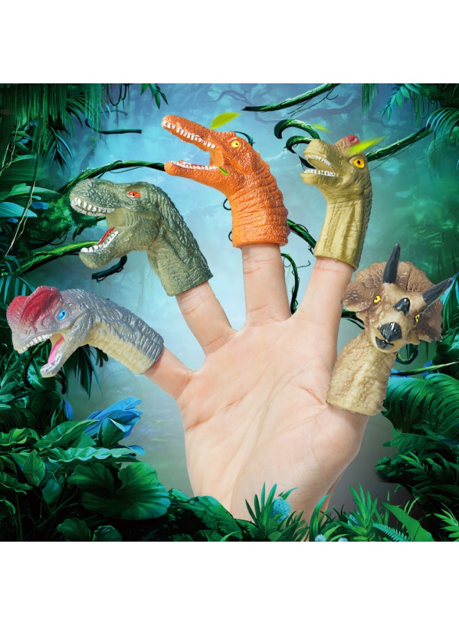 Children's Finger Doll High Simulation Tyrannosaurus Rex Model Soft Glue Thumb Dinosaur Children's Toy 3-6 Years Old Toy-Color:Finger Dinosaur A - Image 2