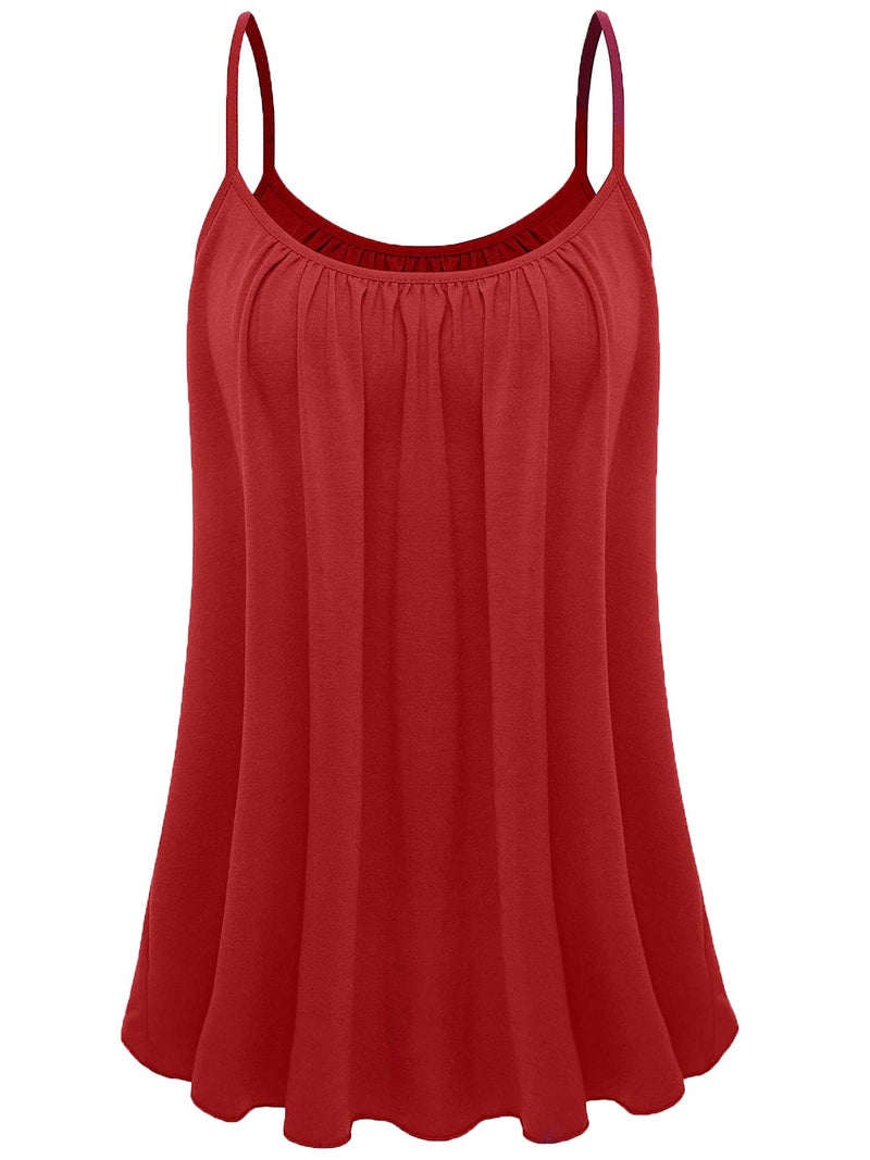 7th Element Plus Size Tank Tops for Womens Camisoles Cami Loose Fit Sleeveless Summer Dressy Shirts Blouse 2025 Summer(Wine Red,4X) - Image 4