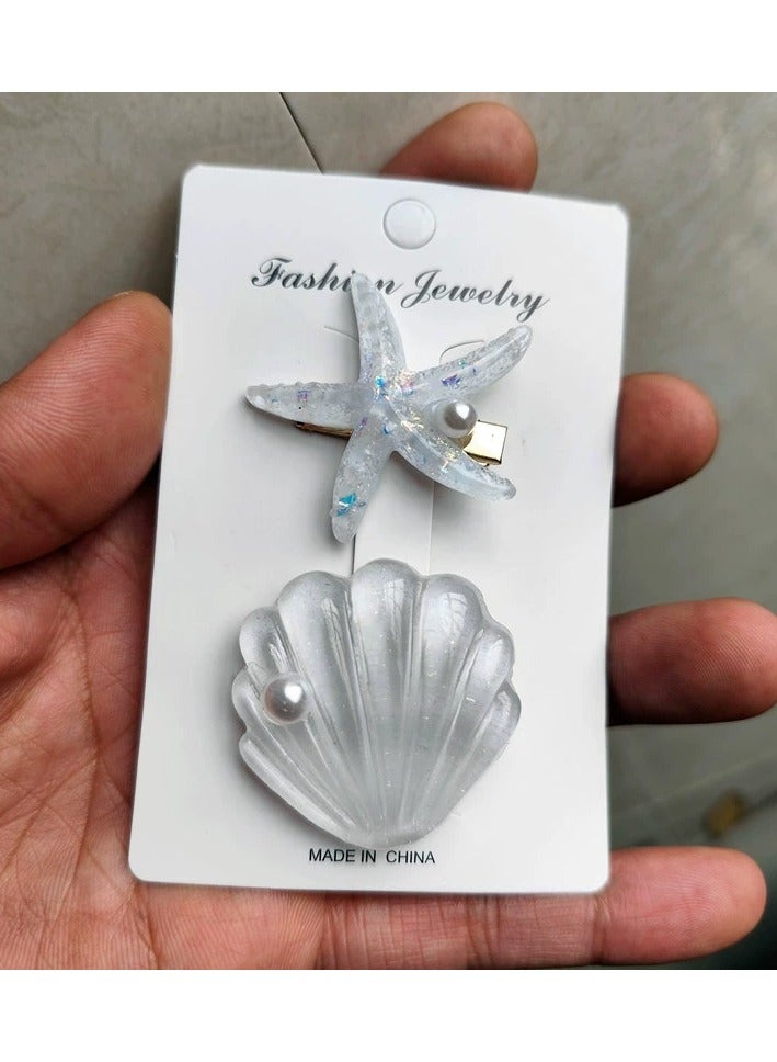 Goolsky Cute Hairpin with a Sweet Starfish And Shell Design, Perfect for Side Bangs And As a Duckbill Hair Accessory. - Image 5