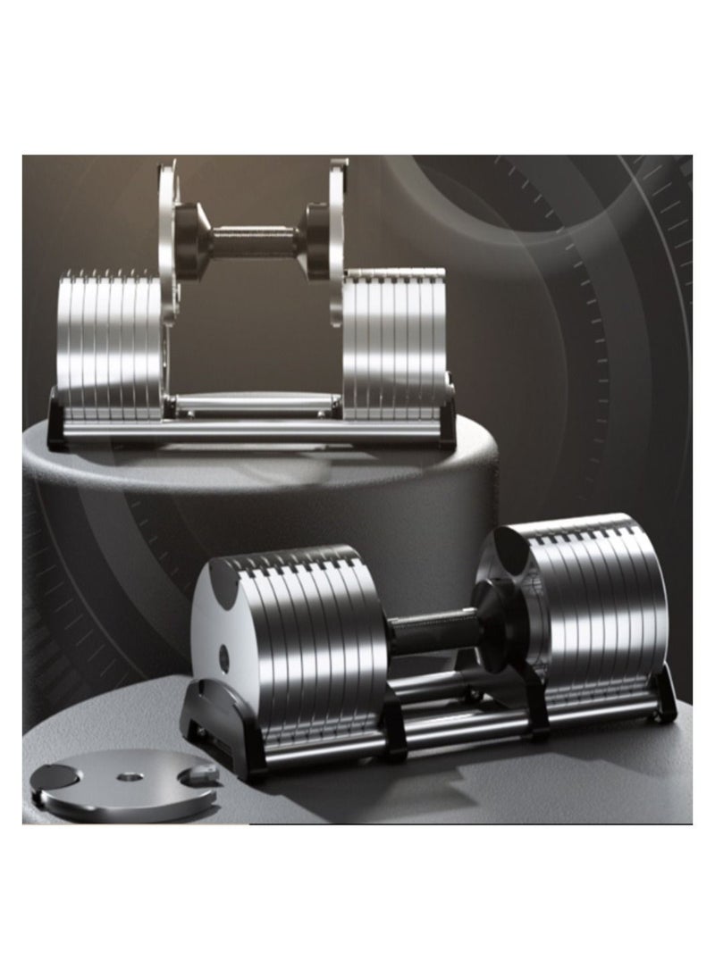 Adjustable Double Dumbbell Professional Comprehensive Training Equipment for Home Gym Non-Slip Handle Rust-Resistant 2 pieces 48KG(one piece 24kg)