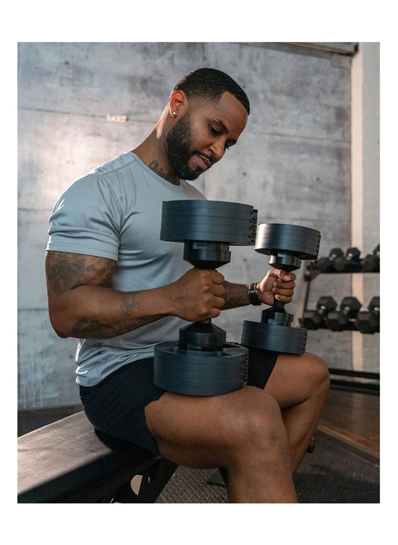 Adjustable Double Dumbbell Professional Comprehensive Training Equipment for Home Gym Non-Slip Handle Rust-Resistant 2 pieces 48KG(one piece 24kg)