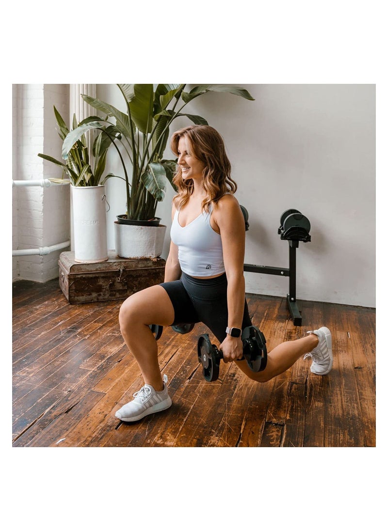 Adjustable Double Dumbbell Professional Comprehensive Training Equipment for Home Gym Non-Slip Handle Rust-Resistant 2 pieces 48KG(one piece 24kg)