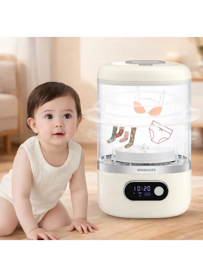 غسالة صغيرة سعة 1 لتر - غسالة محمولة صغيرة الحجم بسرعة دوران 1000 دورة في الدقيقة، هيكل خفيف الوزن من مادة ABS، مثالية للملابس الصغيرة، وغسيل ملابس الأطفال، والسفر، والاستخدام في الشقق - Image 4