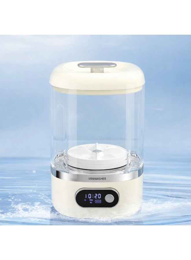 غسالة صغيرة سعة 1 لتر - غسالة محمولة صغيرة الحجم بسرعة دوران 1000 دورة في الدقيقة، هيكل خفيف الوزن من مادة ABS، مثالية للملابس الصغيرة، وغسيل ملابس الأطفال، والسفر، والاستخدام في الشقق - Image 2