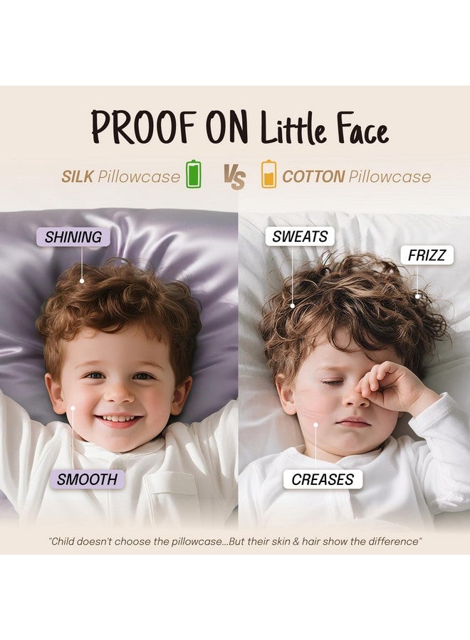 OLESILK 100% Mulberry Silk Toddler Pillowcase for Hair and Skin, Both Sides 19 Momme Pure Natural Silk Travel Pillow Cases with Hidden Zipper, 13"x 18", Light Plum - Image 5