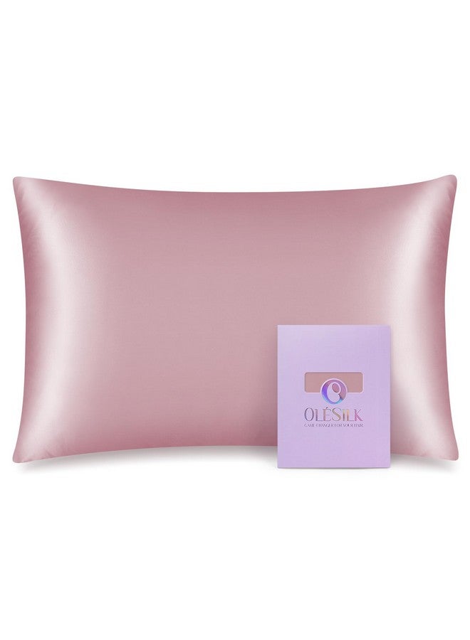 OLESILK 100% Mulberry Silk Toddler Pillowcase for Hair and Skin, Both Sides 19 Momme Pure Natural Silk Travel Pillow Cases with Hidden Zipper, 13"x 18", Light Plum - Image 1