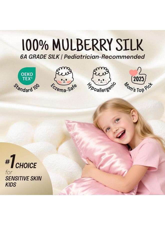 OLESILK 100% Mulberry Silk Toddler Pillowcase for Hair and Skin, Both Sides 19 Momme Pure Natural Silk Travel Pillow Cases with Hidden Zipper, 13"x 18", Light Plum - Image 2