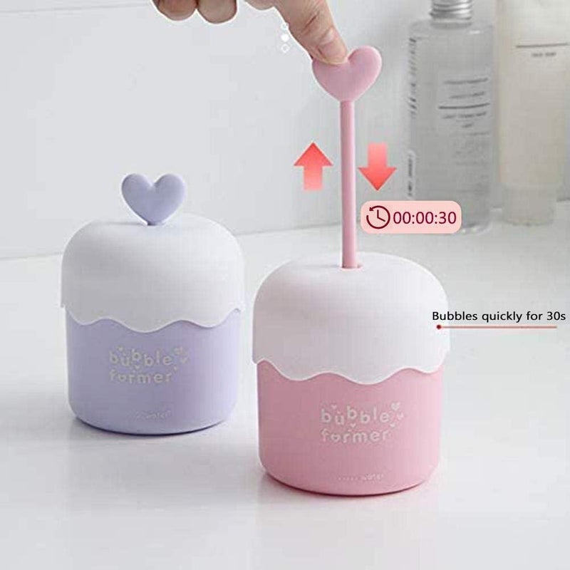 YOSOO Foamer Cup, Portable Manual Foaming Cleanser Cup for Thick Cleanser, Skin Care Tool, Face Cleanser Foam Maker, Travel-Friendly (Pink) - Image 2