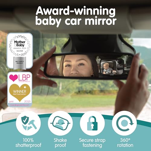 Onco Baby Car Mirror & Car Window Shades Bundle (18.9″ × 12″) - UPF 50+ Window Shade, 100% Shatter-Proof Car Mirror for Baby, Universal Shades & Mirror - Image 3
