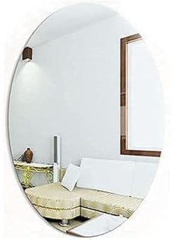 Nirvic Nirvic Flexible Mirror Sheets SelfAdhesive Plastic Mirror Tiles NonGlass Mirror Stickers Oval Shape20X30Stick Only On Smooth Flat WallNot For Rough Wall White 