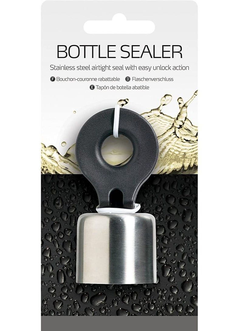 BarCraft Stainless Steel Flip Top Bottle Stopper Carded - Image 4