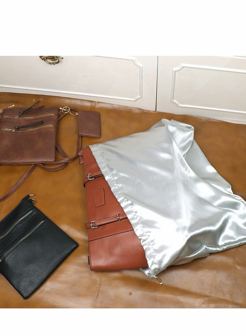 Dust Cover Storage Bags, 2 Pcs Silk Dustproof Drawstring Bag Travel Pouch, Bags for Handbags Purses Pocketbooks Shoes Boots, Sliver(60 x 50cm) - Image 3