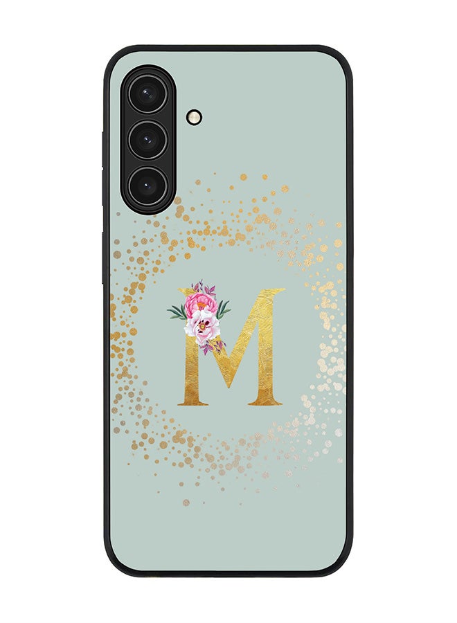 Stylizedd For Samsung Galaxy A17 / A17 4G Case,Slim fit Camera Protection, Shockproof Thin Phone cover  - Custom Monogram Floral - M  (Light Grey )