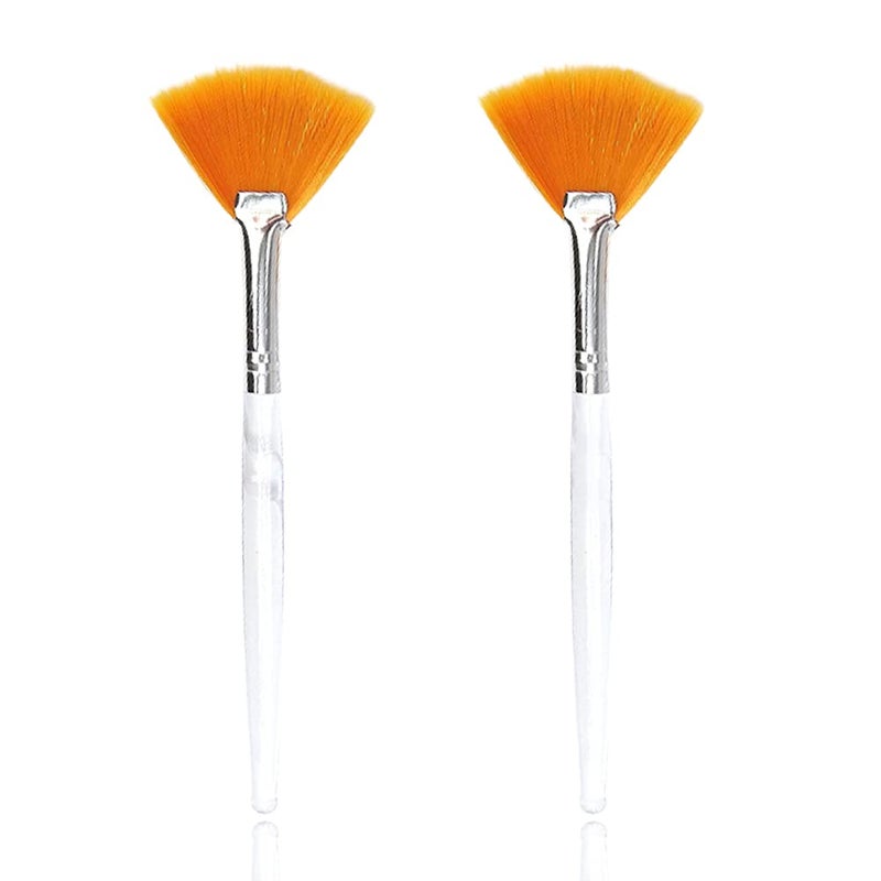 Soft N Style Soft 'N Style Facial Brushes Fan Mask Brush, Soft Makeup Brushes, Mask Applicator Brushes Tools Cosmetic Tools for Peel Mask,Mask Applicator Brushes Tools, Makeup Women Girls (2, Yellow) - Image 1