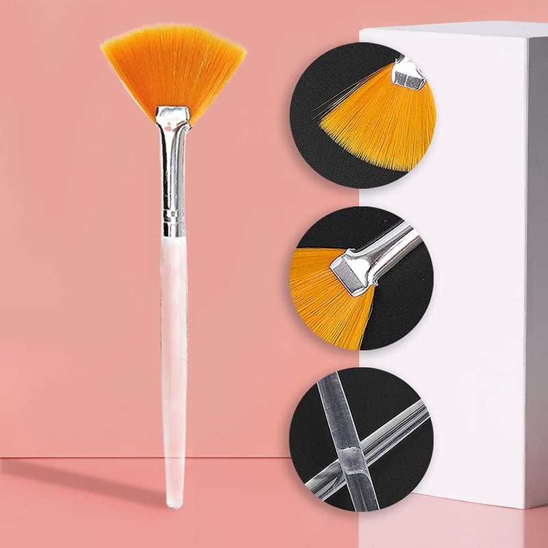 Soft N Style Soft 'N Style Facial Brushes Fan Mask Brush, Soft Makeup Brushes, Mask Applicator Brushes Tools Cosmetic Tools for Peel Mask,Mask Applicator Brushes Tools, Makeup Women Girls (2, Yellow) - Image 3