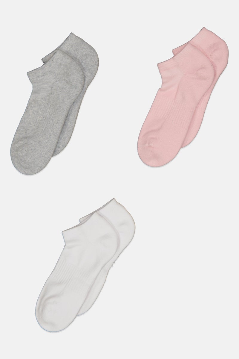 RBX Women 3 Pairs Textured Ankle Sport Sock, Multicolor  - Image 2
