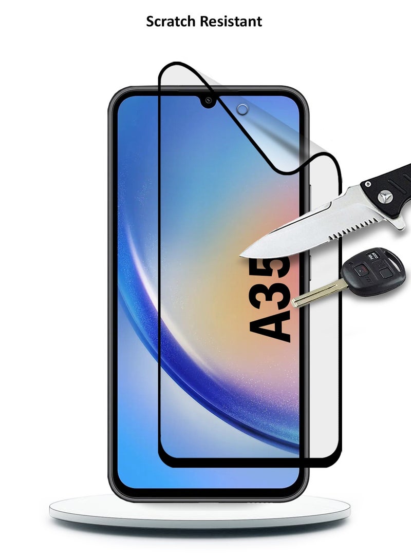 Wtech Samsung Galaxy A35 5G 2024 Nano Ceramic Full Glue Full Cover Matte Flexible Screen Protector (MSCNMN) - Clear/Black - Image 5