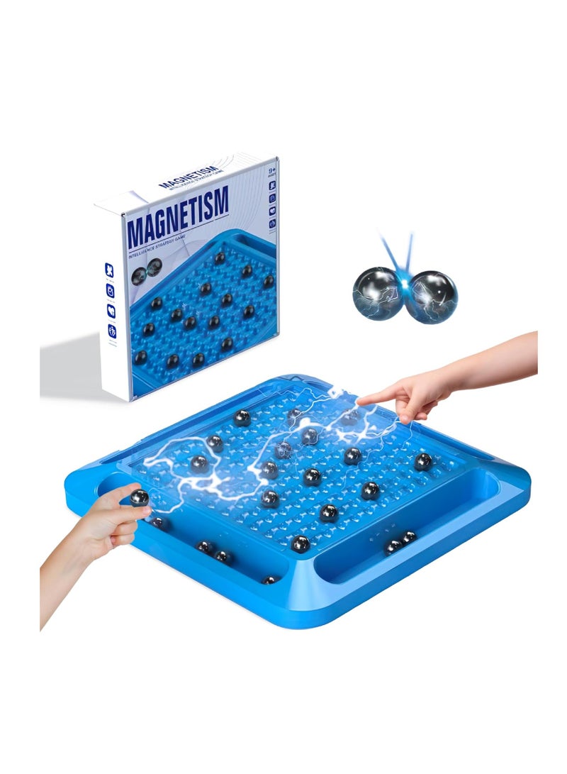 Magnetic Chess Game Set with Stones, Cluster Rock Board for Adults and Kids 6 8 12 Strings Family Night, Portable Tabletop Strategy (Design 3) - Image 1