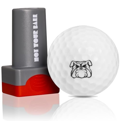 QUBI Golf Ball Stamp, Golf Ball Stamper, Reusable Self-Inking Golf Ball Stamp Marker to Identify Golf Balls, Golf Gifts Golf Accessories for Men and Women Golfers (Bull Dog) - Image 1