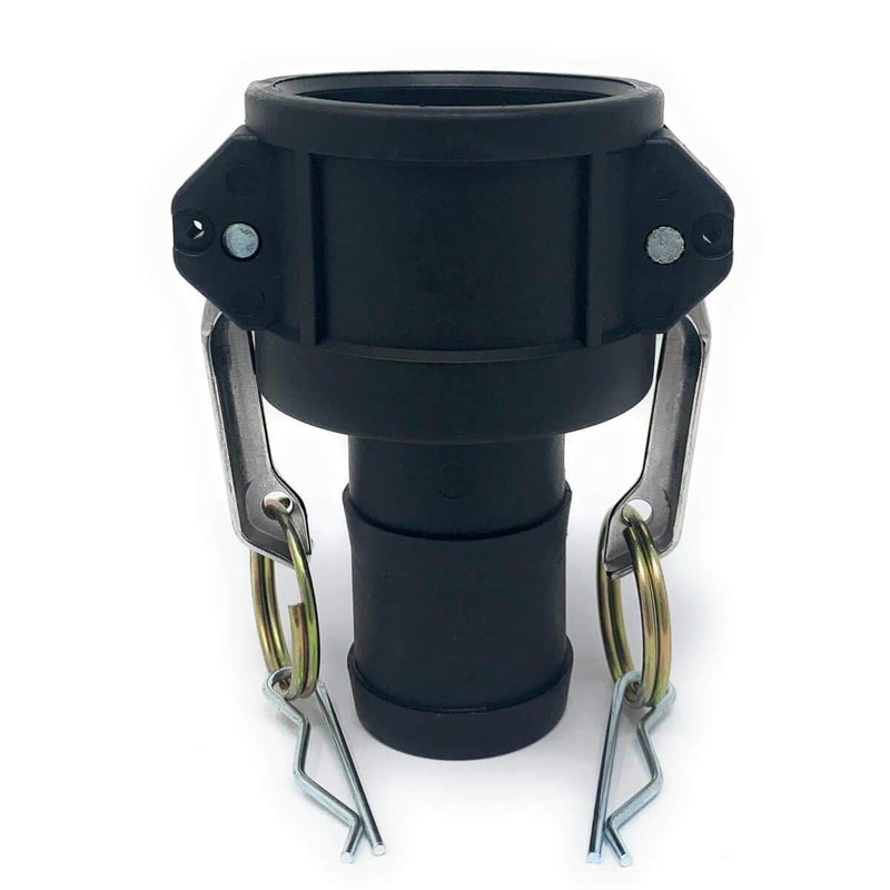 Gloxco Poly Cam Lock Fitting, Type C, 1-1/2" Female Camlock x 1-1/2" Hose Shank, Each - Image 1