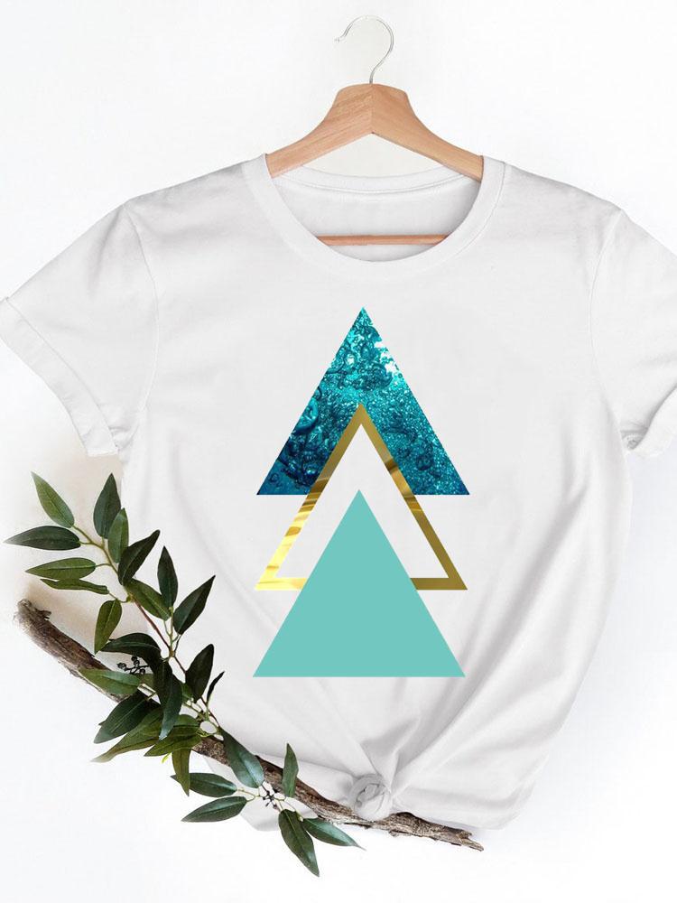 Yamagulia creative personality pattern round neck printed white T-shirt short sleeve women's wish/ - Image 5