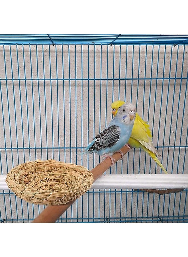 جيوستوس 4 PCS Bird Nest ، عش التكاثر المصنوع يدويًا ، عش الطائر المسطح المنسوج ، قفص منزل هاتش ، إكسسوارات قفص الطيور ، منزل سرير حيواني للحمام حمامة ببغاء الهامستر جيربيل شينشيلاس - Image 4