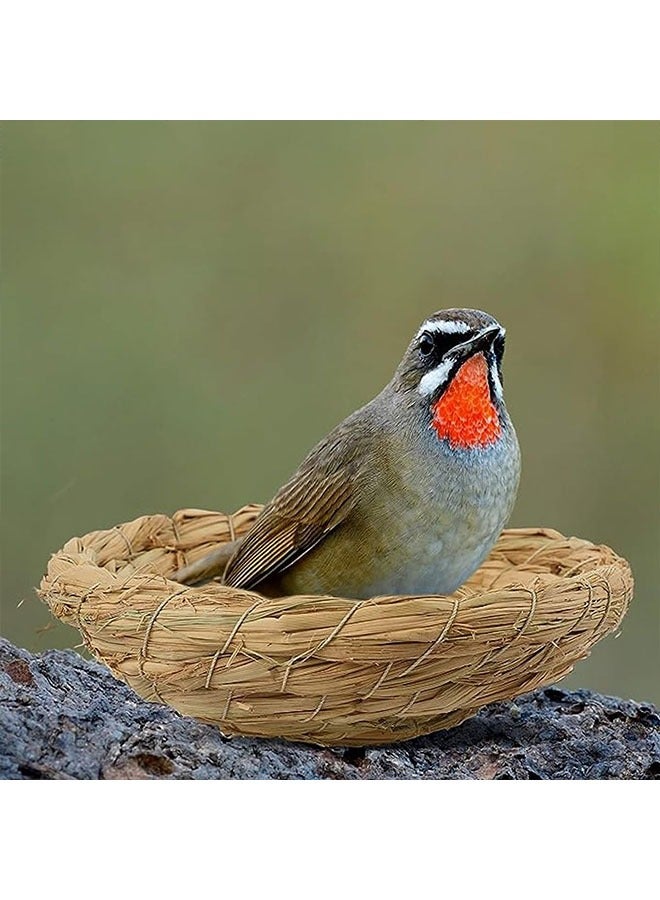 جيوستوس 4 PCS Bird Nest ، عش التكاثر المصنوع يدويًا ، عش الطائر المسطح المنسوج ، قفص منزل هاتش ، إكسسوارات قفص الطيور ، منزل سرير حيواني للحمام حمامة ببغاء الهامستر جيربيل شينشيلاس - Image 5