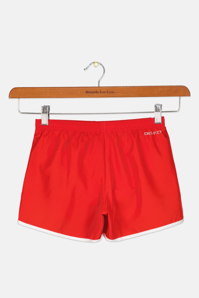 Nike 3Brand by Russell Wilson Kids Girl Sportswear Fit Brand Logo Training Shorts, Red - Image 2