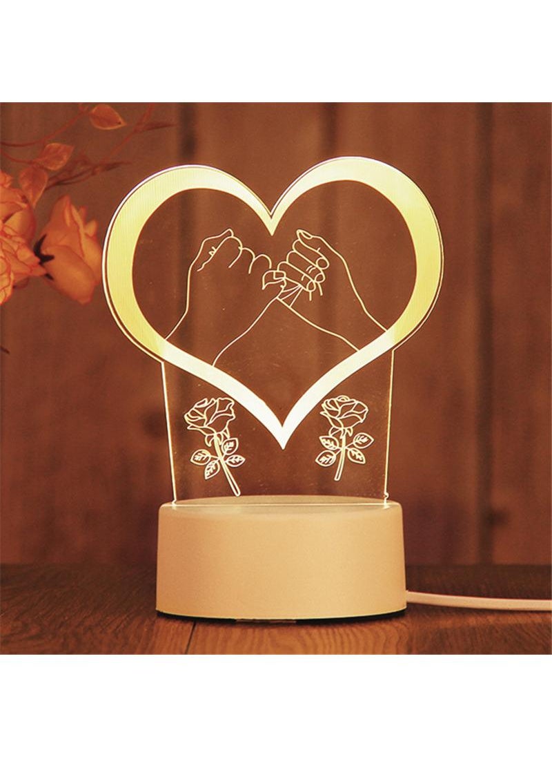 General Creative 3D Usb Three Color Desk Lamp Night Lamp Birthday Gift Festive Atmosphere Lamp Desk Lamp 