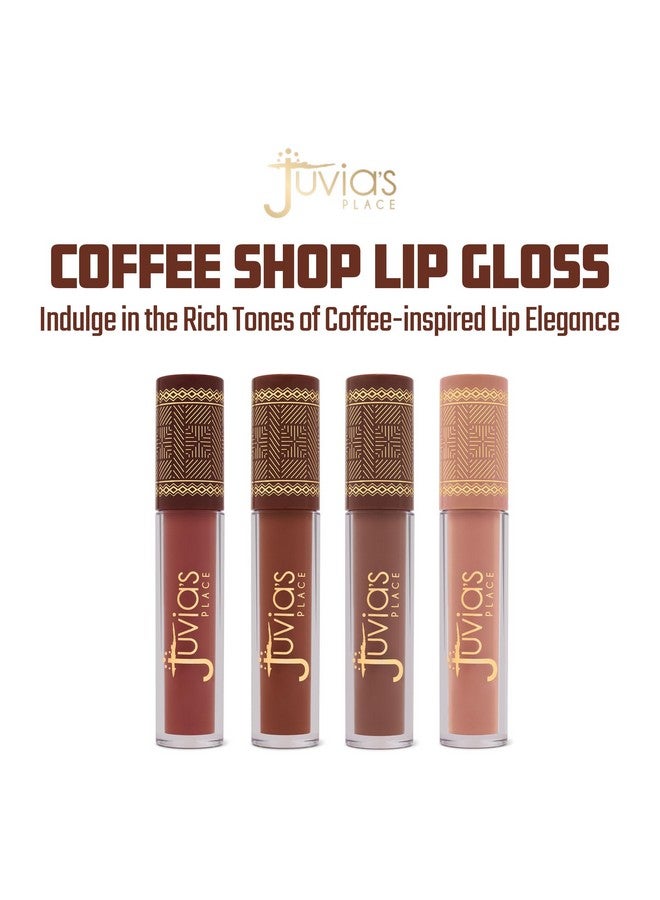 Juvia's Place ملمع الشفاه من كوفي شوب موكاتشينو مرطب ملون شفاف لامع يدوم طويلاً ممتلئ لامع ملون ملمع شفاه ممتلئ خفيف مرطب مكياج - Image 2